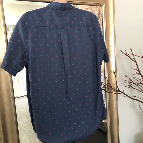 Quicksilver Mens button navy blue shirt - Picture 2 of 6